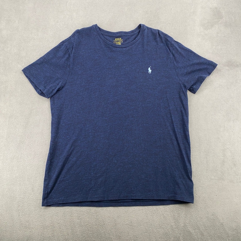 Polo Ralph Lauren Mens T-Shirt Large Navy Blue Heather Short Sleeve Pony Logo